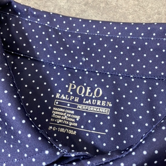 Polo Ralph Lauren Mini Print Performance Stretch Short-Sleeve Polo  size Large - Picture 4 of 8